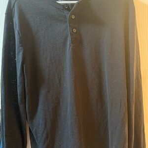 GAP Men's Black Long Sleeve Henley